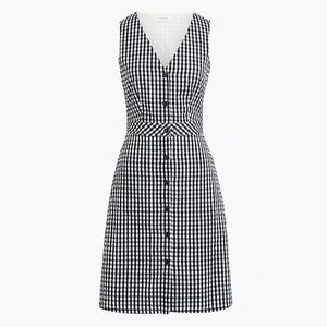 NWT J. Crew V-Neck Button Front Gingham Dress